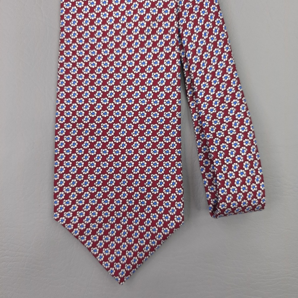 Brooks Brothers Tie Mens One Size Red Silk Floral Woven Classic USA Necktie 346